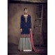 Navy Blue Designer Faux Georgette Palazzo Salwar Suit