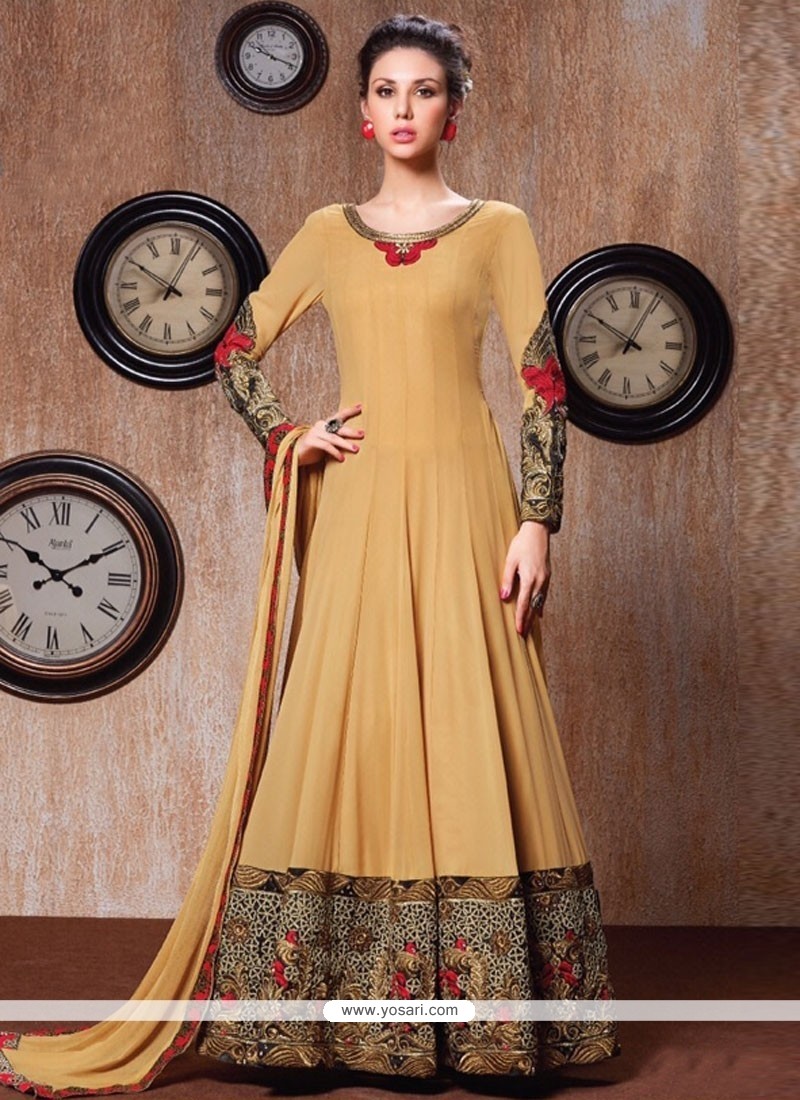 Orphic Faux Georgette Embroidered Work Anarkali Salwar Suit