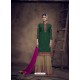Forest Green Designer Faux Georgette Palazzo Salwar Suit