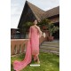 Pink Designer Embroidered Satin Georgette Straight Salwar Suits