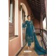 Teal Blue Designer Embroidered Satin Georgette Straight Salwar Suits