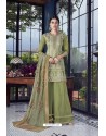 Green Designer Party Wear Lakhnavi Sharara Salwar Suit