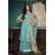Sky Blue Embroidered Designer Party Wear Anarkali Suit