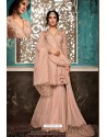 Dusty Pink Embroidered Designer Party Wear Palazzo Salwar Suit
