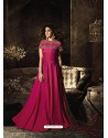 Rose Red Latest Embroidered Designer Gown Style Anarkali Suit