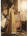 Yellow Latest Embroidered Designer Gown Style Anarkali Suit