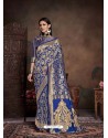 Navy Blue Banarasi Art Silk Saree