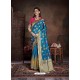 Teal Blue Banarasi Art Silk Saree