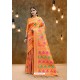 Pretty Orange Banarasi Art Silk Jacquard Worked Saree