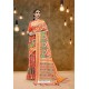 Elegant Orange Banarasi Art Silk Jacquard Worked Saree