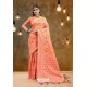 Dark Peach Banarasi Art Silk Jacquard Worked Saree