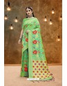 Green Banarasi Art Silk Jacquard Worked Saree