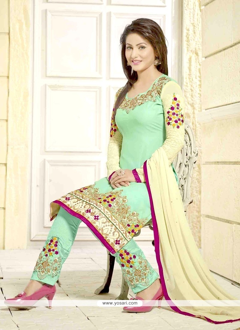 Hina Khan Embroidered Work Georgette Designer Salwar Suit