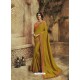 Marigold Designer Party Wear Zari Embroidered Sari