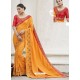 Mustard Heavy Embroidered Designer Party Wear Sari