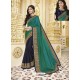 Navy Blue Designer Party Wear Fancy Satin Georgette Sari