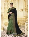 Black Designer Party Wear Fancy Satin Georgette Sari