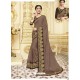 Camel Designer Party Wear Fancy Satin Georgette Sari