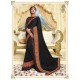 Black Designer Party Wear Fancy Satin Georgette Sari