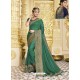 Aqua Mint Designer Party Wear Fancy Satin Georgette Sari