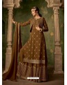 Marigold Designer Party Wear Georgette Sharara Salwar Suit