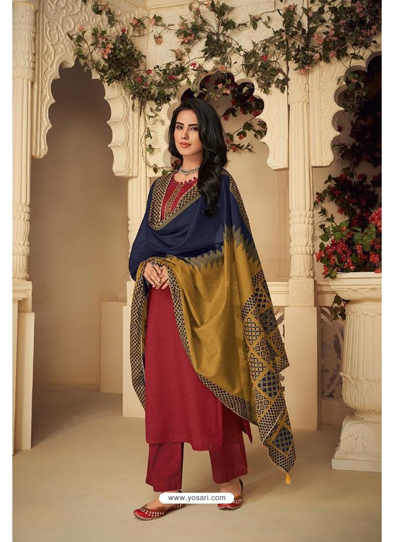 Red and Gold Embroidered Punjabi Suit | Salwar kameez designs, Color  combinations for clothes, Clothes