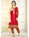 Hina Khan Red Designer Salwar Kameez