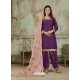 Purple Embroidered Party Wear Punjabi Patiala Suits