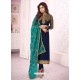 Navy Blue Heavy Embroidered Real Georgette Designer Churidar Salwar Suit