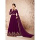 Deep Wine Heavy Embroidered Real Georgette Designer Anarkali Suit