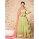 Green Heavy Embroidered Real Georgette Designer Anarkali Suit