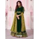 Dark Green Heavy Embroidered Real Georgette Designer Anarkali Suit