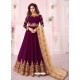 Deep Wine Heavy Embroidered Real Georgette Designer Anarkali Suit