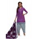 Purple Designer Cotton Printed Punjabi Patiala Suit