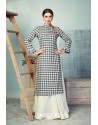 Black Heavy Party Wear Pure Handloom Readymade Kurti With Palazzo