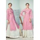 Pink Heavy Party Wear Pure Handloom Readymade Kurti With Palazzo