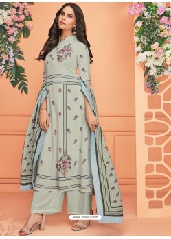 Light Grey Readymade Designer Party Wear Palazzo Salwar Suit