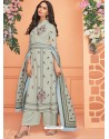 Light Grey Readymade Designer Party Wear Palazzo Salwar Suit