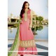 Charming Tussar Silk Pink Designer Palazzo Salwar Suit