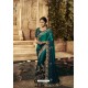 Teal Designer Embroidered Party Wear Sari