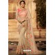Light Beige Designer Embroidered Party Wear Sari