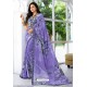 Lavender Designer Printed Georgette Sari