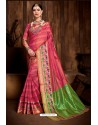 Rose Red Designer Banarasi Art Silk Party Wear Sari