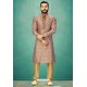 Beige Readymade Banarasi Silk Kurta Pajama For Men