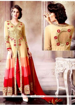 Multi Colour Faux Georgette Designer Salwar Suit