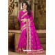 Rani Party Wear Art Silk Jari Embroidered Sari