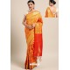 Orange Designer Party Wear Kanjeevaram Art Silk Sari