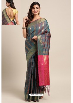 Pigeon Designer Party Wear Kanjeevaram Art Silk Sari