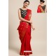 Red Designer Party Wear Kanjeevaram Art Silk Sari