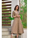 Beige Designer Party Wear Readymade Rayon Kurti